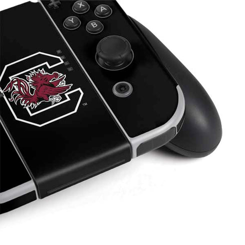 University of South Carolina Gamecocks Logo Black Nintendo Switch OLED (2021) Skin